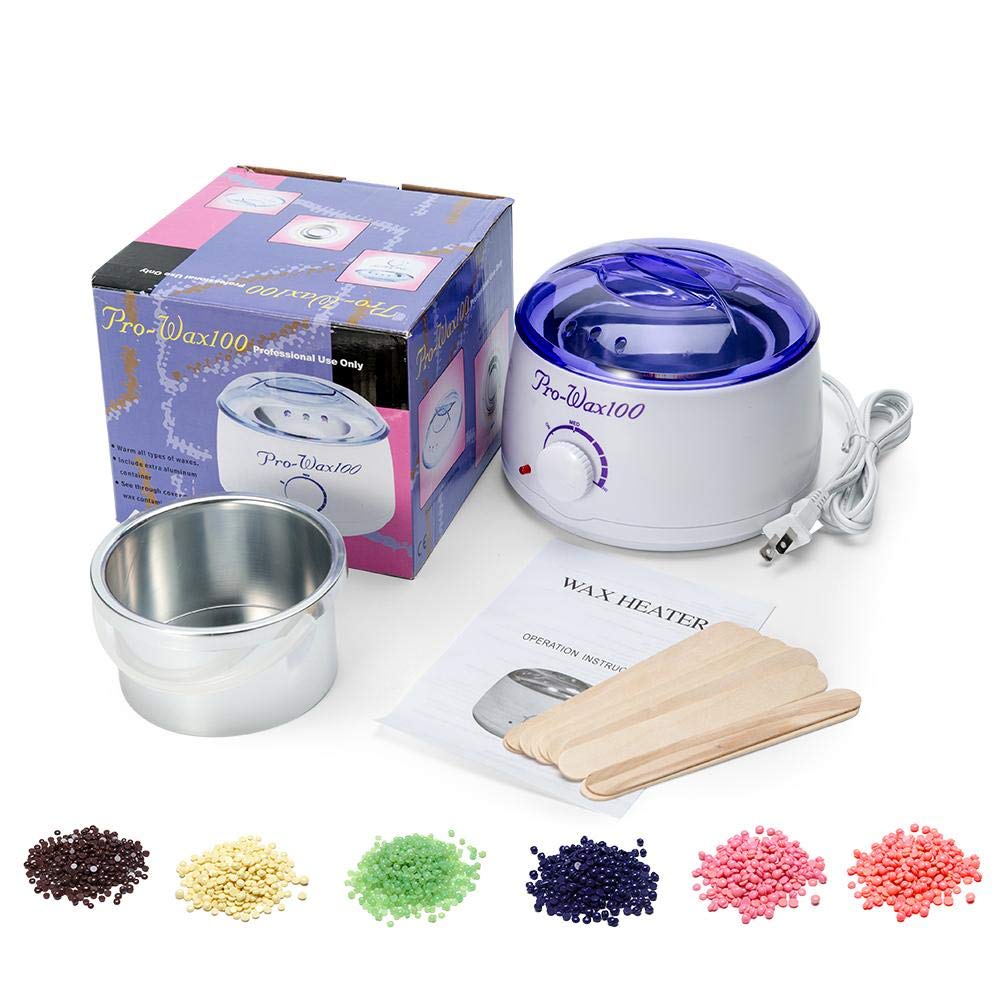 Gagafeel Hair Removal Hot Wax Warmer Waxing Kit with 6 Flavors Hard Beans