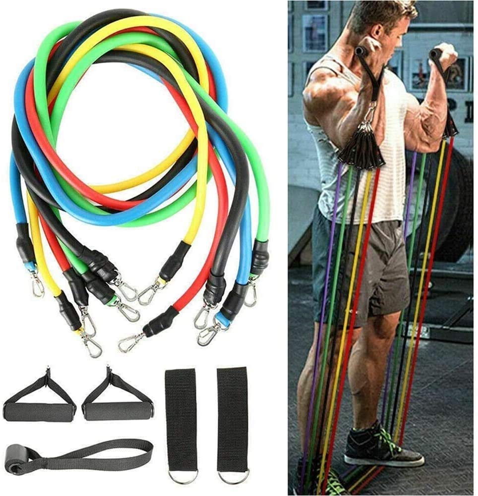 YEXIN Fitness Pull Rope Resistance Band Latex Power Fitness Equipment Yoga Exercise Fitness Rubber Tube Belt Stretching Training Home (11 Pieces)