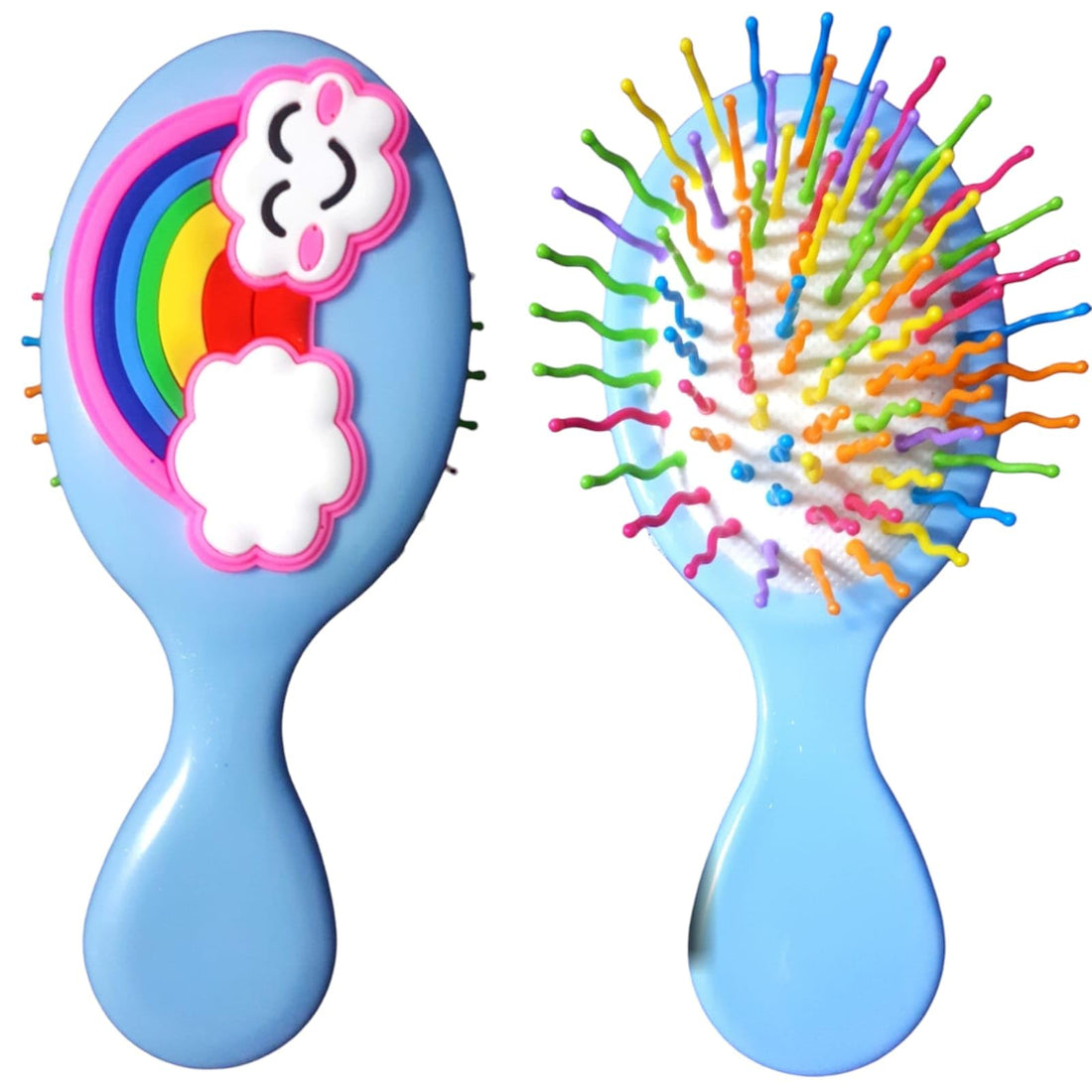 Baby Hair Brush - Milk Color With Drawings For Kids - Detangling Brush For Kids