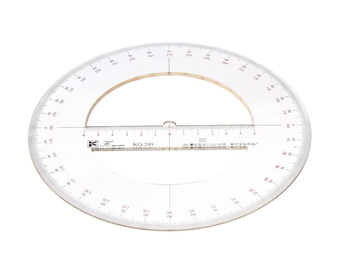 Elmaayergy KQ200 Protractor 360 Dgree, 20CM Suitable For classroom, Homeschooling, And Individual Study Environments