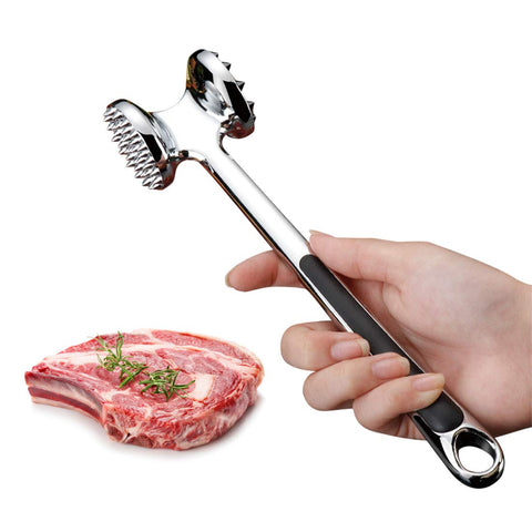 Meat Tenderizer Mallet Hammer Tool for Kitchen Pounding and Tenderizing Meats Steak and Chicken, Heavy Duty, Stainless Steel Zinc Alloy, Double-sided Assorted Colors