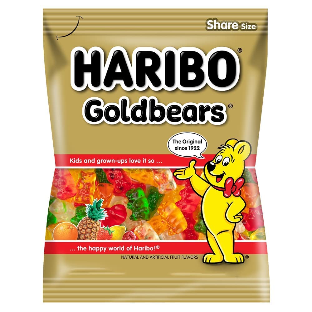 Haribo Goldbears Gummy Candy, Original Fruit Flavours, 65g, 2-Packs