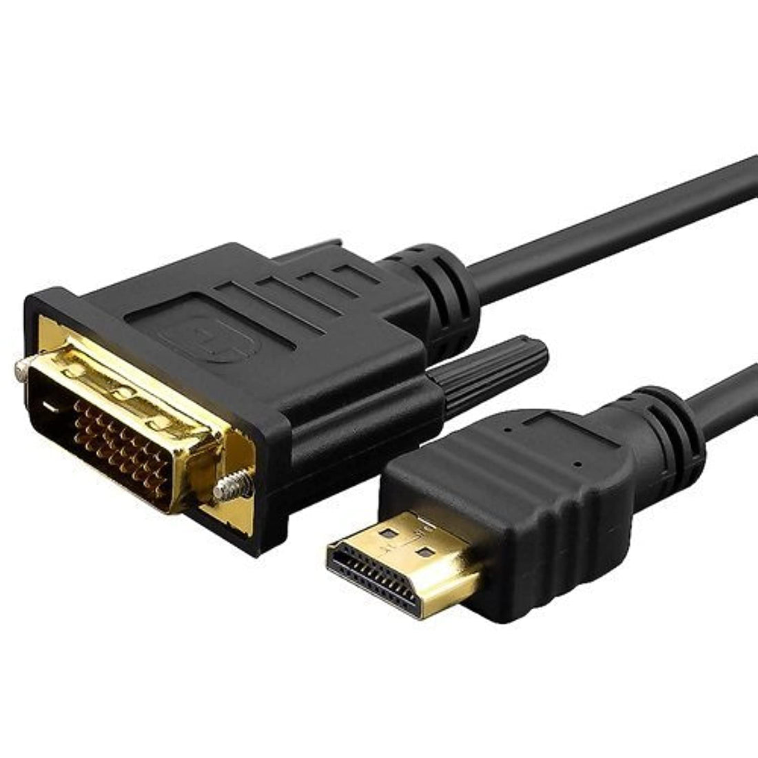 HDMI Input to DVI D 24+1 Pin Output Cable Adapter for Display, DVI-D Male to HDMI Male High Speed Support 1080P Full HD (1.5 m)