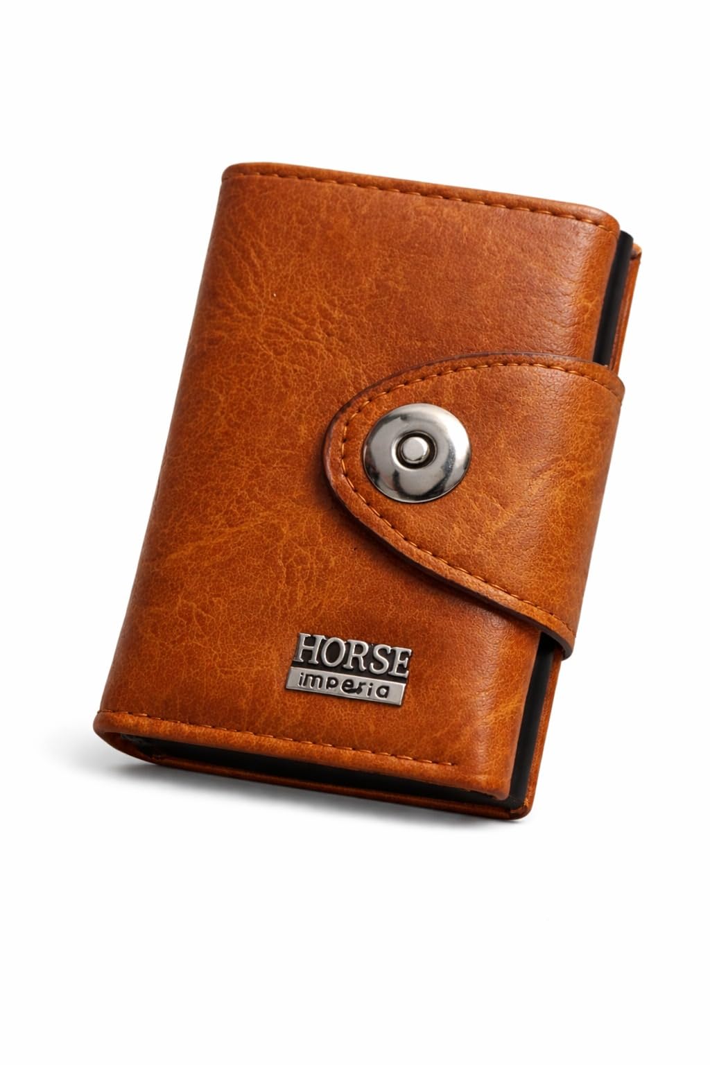 Horse Imperial Leather Card Wallet with Snap Button Closure (havan magnet)