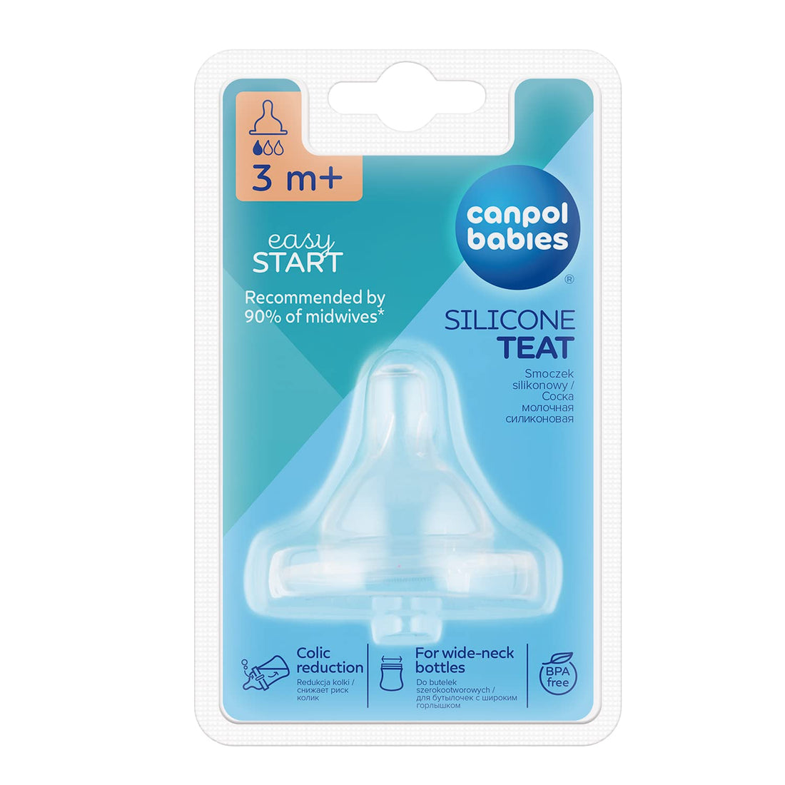 Toys Canpol Babies EasyStart Silicon Teat Slow for Wide Neck Bottle