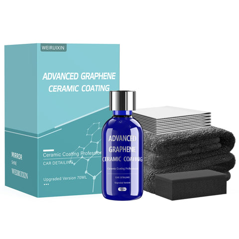 Weiruixin Advanced Graphene Ceramic Coating for Cars(70ML),12H Graphene Coating for Auto Car Detailing,10+ Years of Long Lasting Car Protection,Gloss Hydrophobicty Anti Scratch