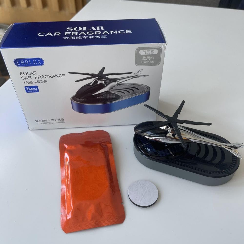 Generic Solar Powered Car Air Freshener - Helicopter Shape - Black - Car Interiors