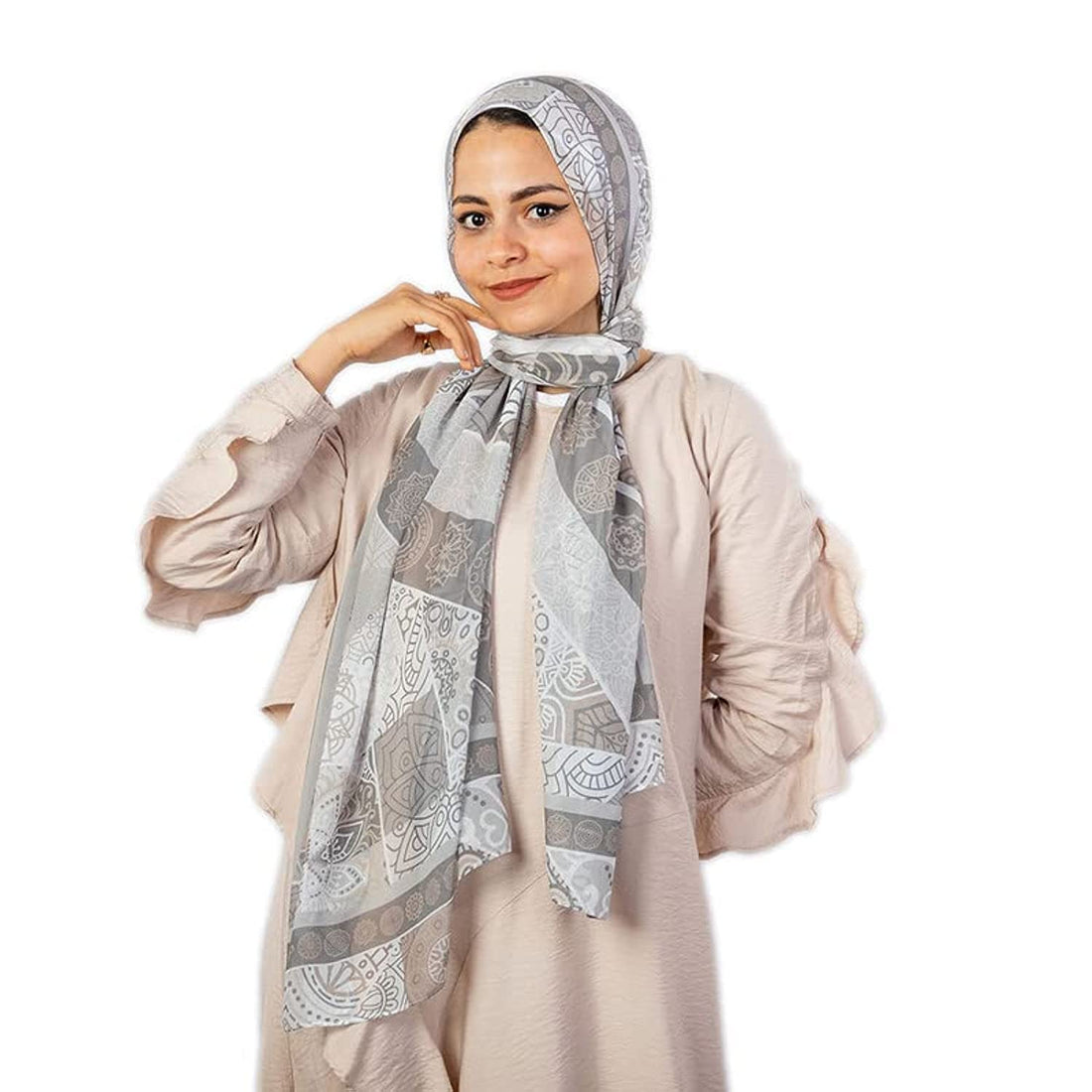 Tie Shop Women Chi-Chi Chiffon Scarf 75 * 200 Beige, Green
