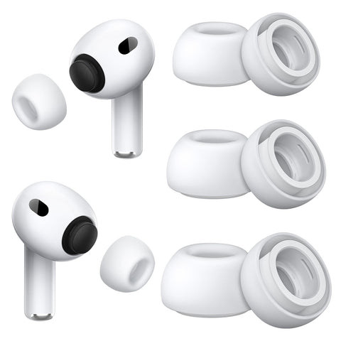3 Pairs Replacement Ear Tips Compatible with AirPods Pro 3(2025), Soft Silicone Ear Tips for AirPods Pro 3, Add Foam Microparticle filling layer, Built-in Dust Guard Screen (S/M/L)