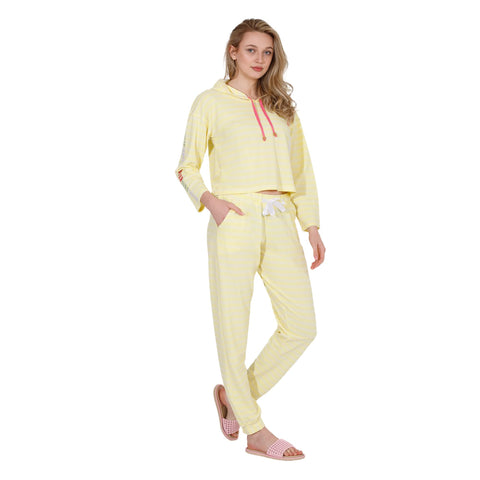 Womens Cotton Pajama Set with Pants | Summer Long Sleeves Striped 2 Piece Casual Short Lounge Set S-3XL | Embroidered Multi Colored Simple and Unique Pajamas for Women