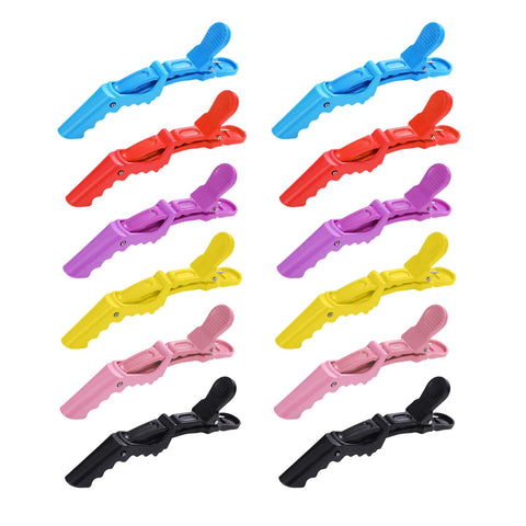 KRYMSON 12 Pieces Crocodile Style Hair Clips, Part Hair Clips, Hairdressing Salon Hair Clips, Curl Clips, Women's Hair Clips, Long Hair Clips for Bangs, Large Hair Clips for Thick Hair