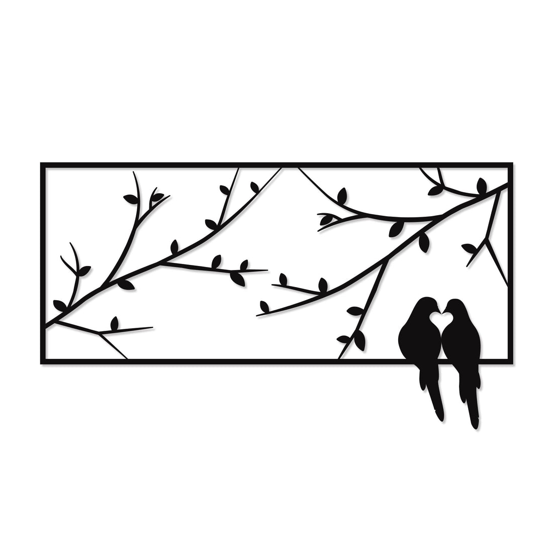 Home gallery decorativebirds standing on frame of a window wooden wall art 44x80 cm