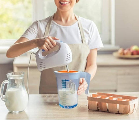 Splash Proof Mixer Bowl with Silicone Lid 1500 ML (TRONS) Gauge Jug Mixer with Standard Hands and Shock Silicone Cap, Egg Blender Perneum.