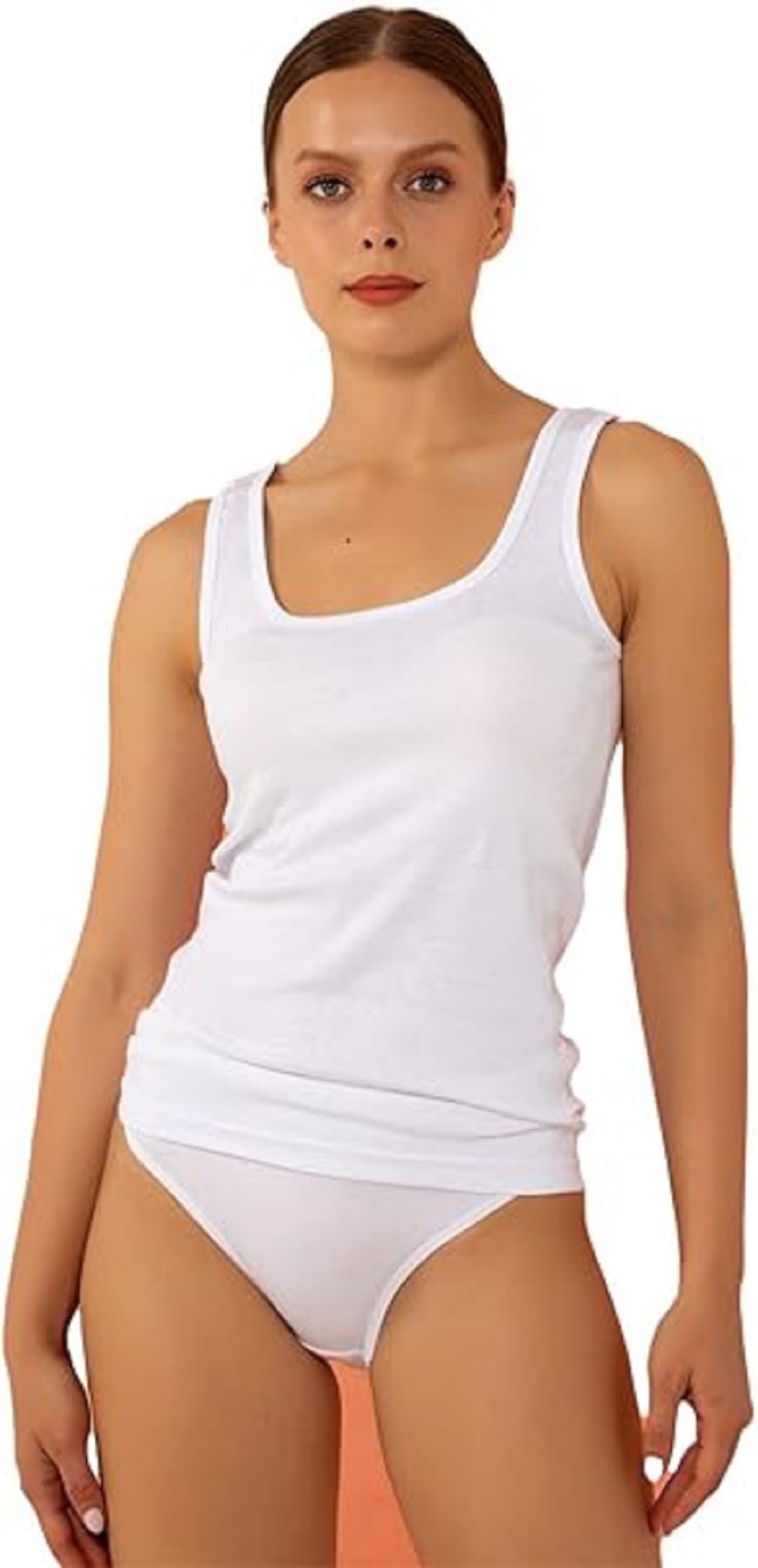 MANIKAN Women's Cotton Undershirt Classic White Tank Top Scoop Neck Sleeveless Casual Basic Camisole