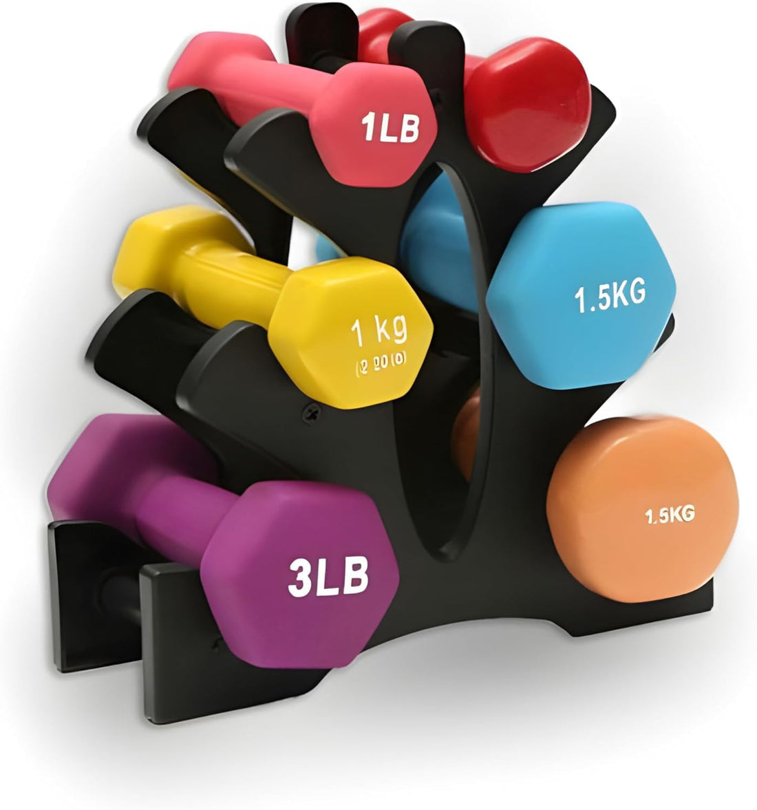 ‍ Dumbbell Rack Stand – Compact 3-Tier Weight Storage Organizer for Home Gym, Holds Multiple Dumbbells – Heavy-Duty Plastic Frame