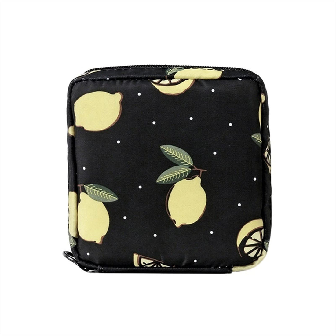 Storage bag for coins girls holder organiser women napkin cosmetic bags coin purse ladies makeup bag tampon storage bags sanitary cushion bag (colour: black lemon 2)