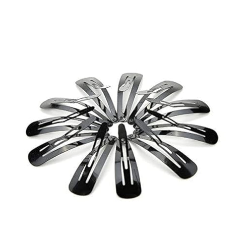 12 nos TIK TAK Women Black Color Metal BB Hair Snap Clips Kids Girls Simple Hairpins Barrettes Tic Tac Headbands for Women Hair Accessories