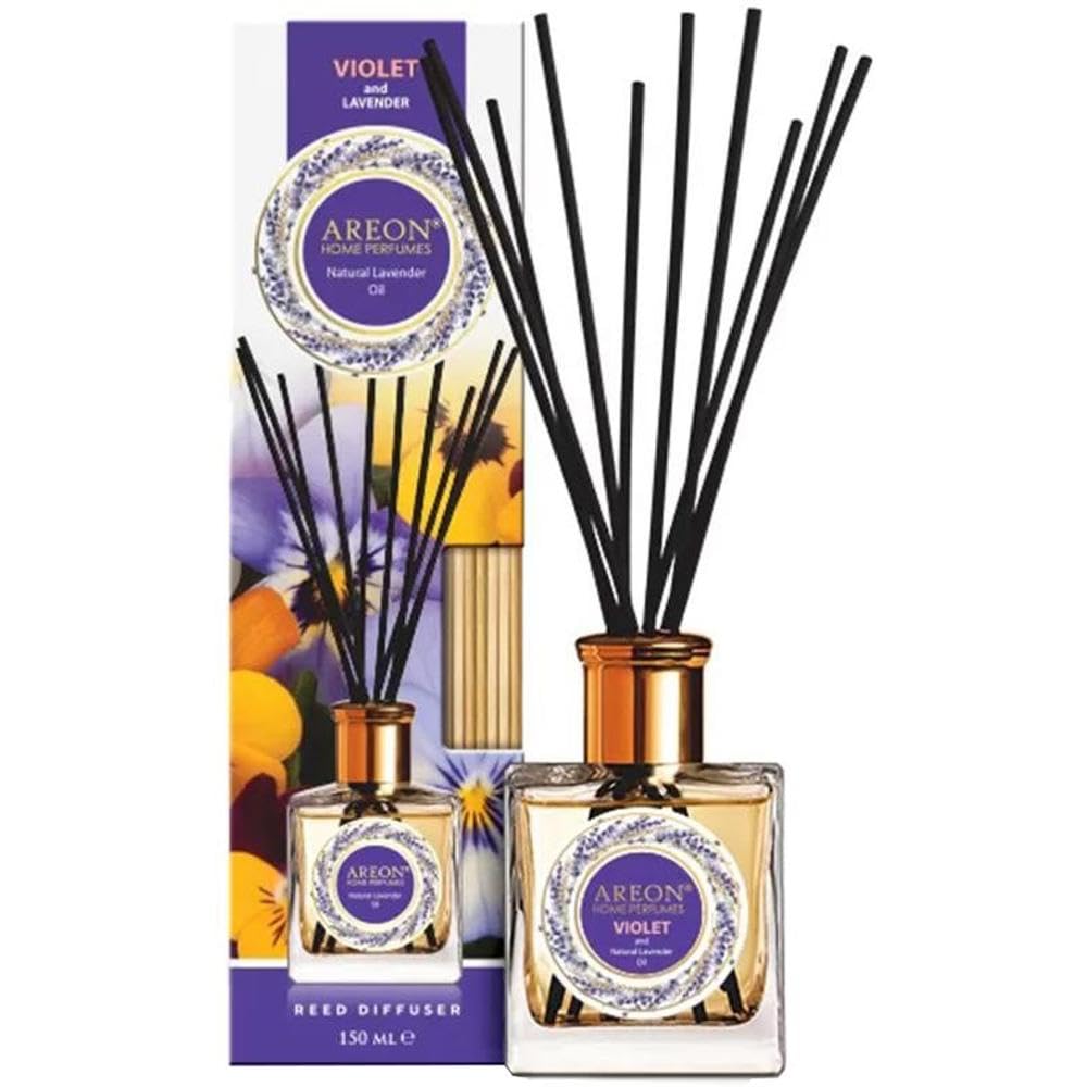 Areon Home Perfumes Sticks Violet & Lavender Oil 150ml, Long-Lasting Reed Diffuser for Home, Calming Scent