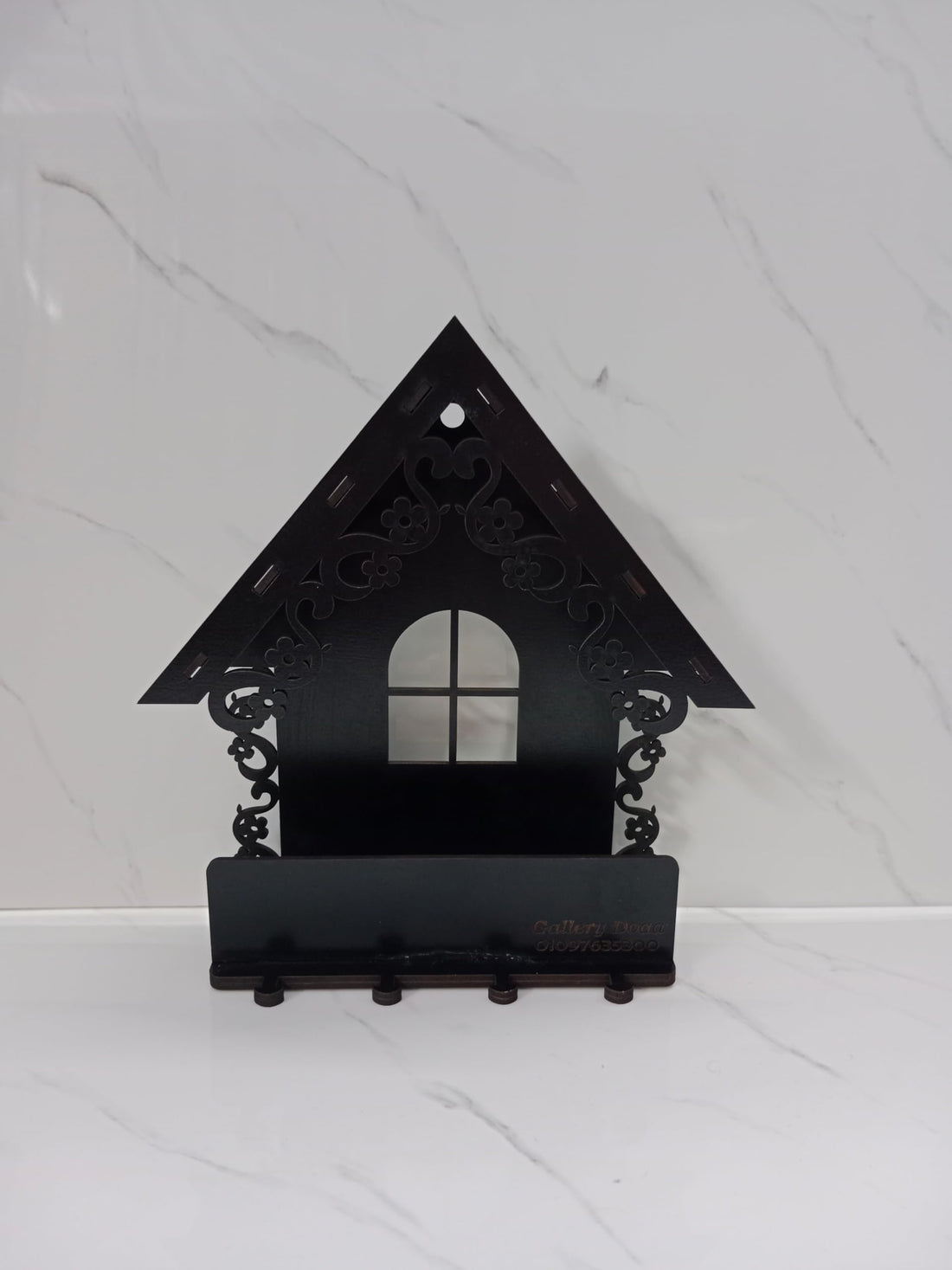 GALLERY DOAA Publication Gallery Wooden Hanger for Keys Laser (Black)