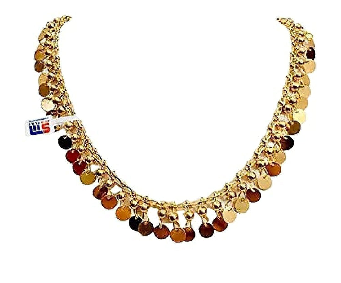Generic Gold Plated Rose Gold and Yellow Gold Asian Curb Chain Necklace for Women, Young Women, Modern Women