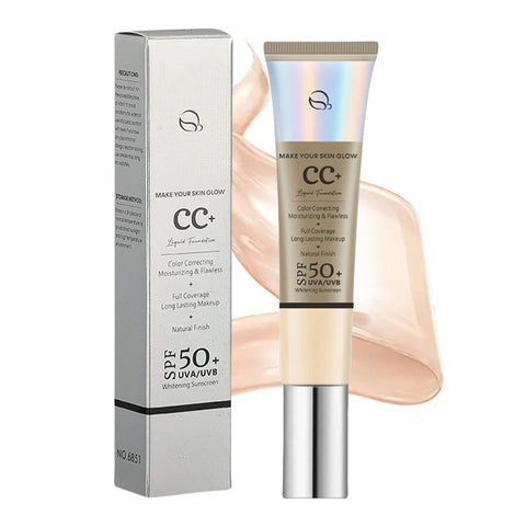 CC Cream with SPF 50+ | Full Coverage Foundation |Color Correcting & Brightening Face Cream | Skin Tone Adjusting for a Natural Glow