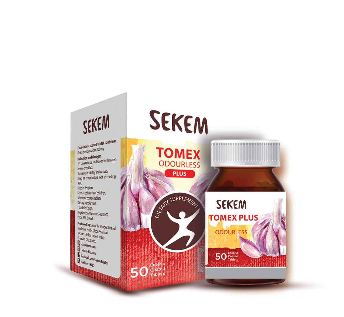 TOMEX PLUS DIETARY SUPPLEMENT (DRIED GARLIC POWDER) From SEKUM - 50 TABLETS