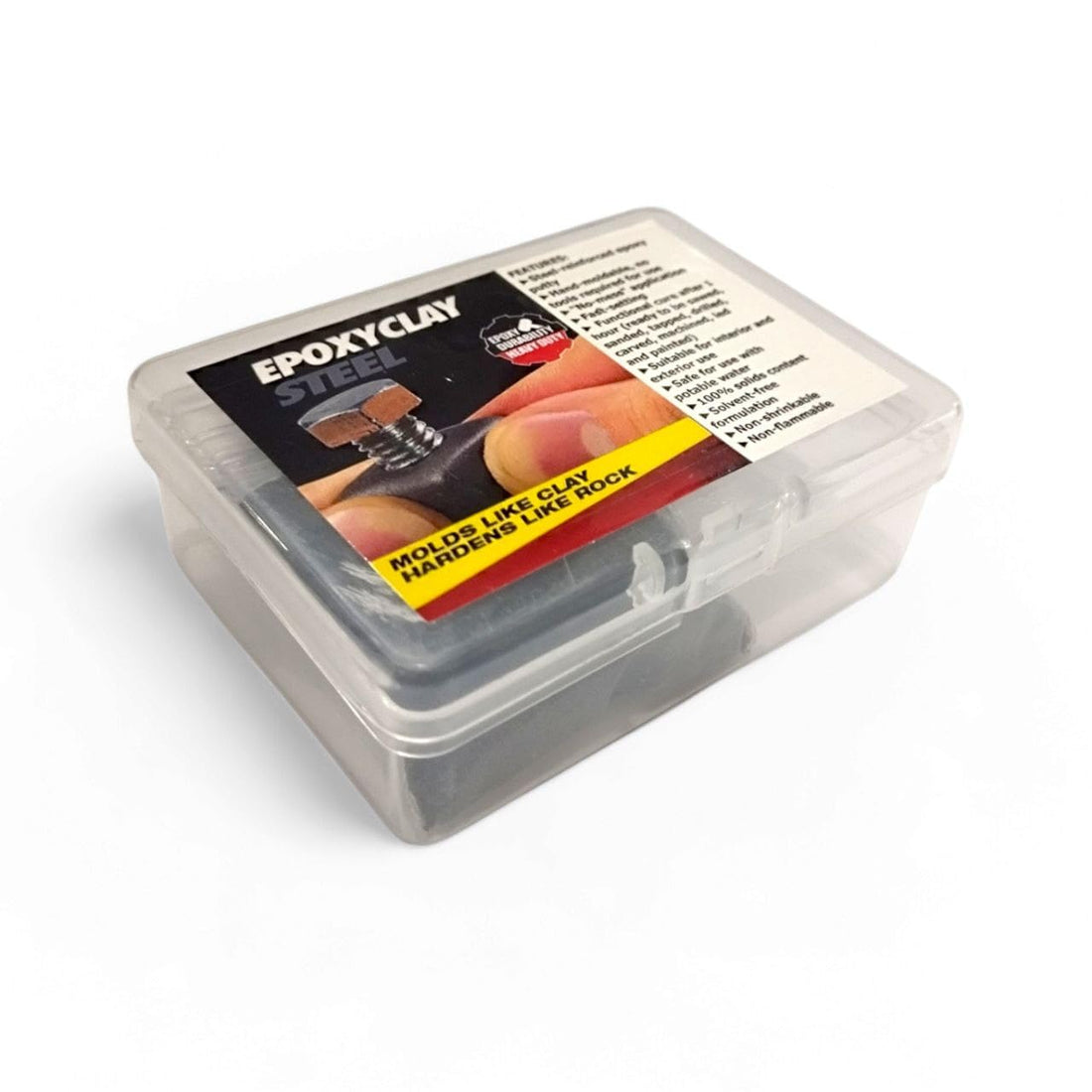 Plan A Epoxy Clay, Steel Hardened, Stainless, Hand Mixed, Quickly Repair or Rebuild Steel. Easy to Use Without Mixing Tools, Forms Strong Compound Easily and Adheres to Surfaces Efficiently