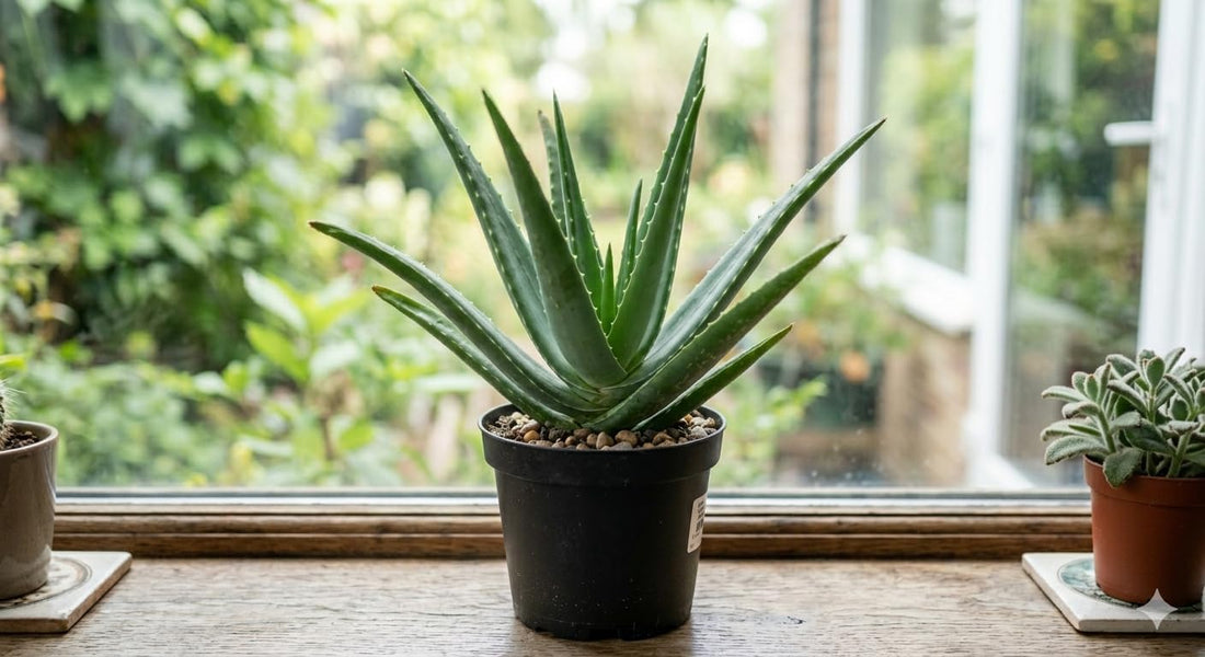 Healthy Natural Aloe Vera Plant in Pot, Unique Indoor Plant for Home and Office