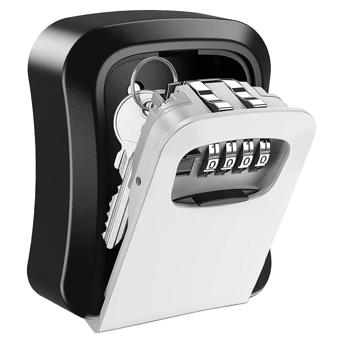 TTRWIN Key Lock Box, Resettable 4 Digit Combination Spare Key Safe LockBox, Weatherproof Key Storage Security Lock Box Hide 5 Keys, Wall Mounted Lock Box for Outside, Home, Office, Garage, Gray