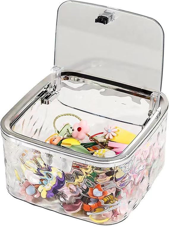 Accessories Organiser, Storage Box - Transparent Scrunchie Organiser | Holder with Lid Storage Case, Tool Box for Hair Scrunchies Accessories