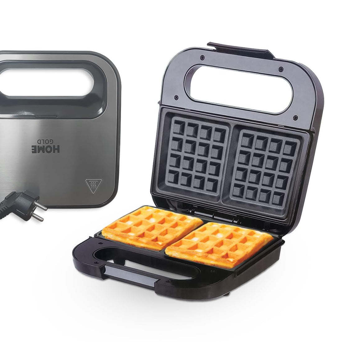 HOME GOLD waffle maker, waffle machine, Non-Stick Coating, 800W High Power, LED Indicator, Double-Sided Heating, Easy to Clean, Compact Vertical Storage, 2023-9