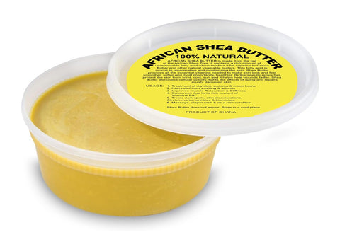 Raw African Shea Butter - 100% Pure Natural Unrefined - Imported from Ghana (Yellow, 8 oz)