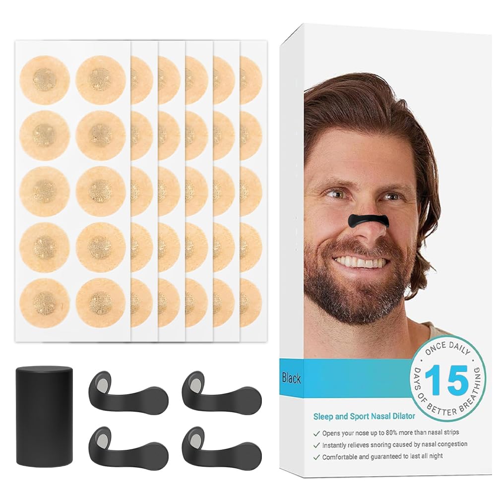 Pack of 60 Nasal Strips, Breathing Nasal Strips, Anti Snoring Nose Strips, Magnetic Nose Strips, Safe and Effective Nose Plaster, Better Breathing for Business Trips, Car, Travel, Hotel
