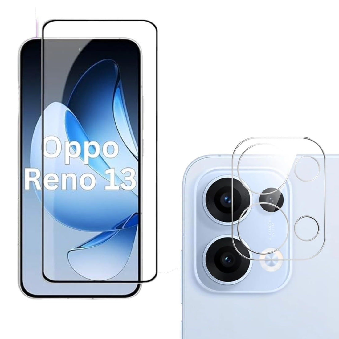 BESHYAKA (2-in-1 Set) Compatible With OPPO Reno 13 -Tempered Glass Screen Protector + Camera Lens Protector – 9H Hardness, HD Clarity, Anti-Scratch, Easy install, Case Friendly