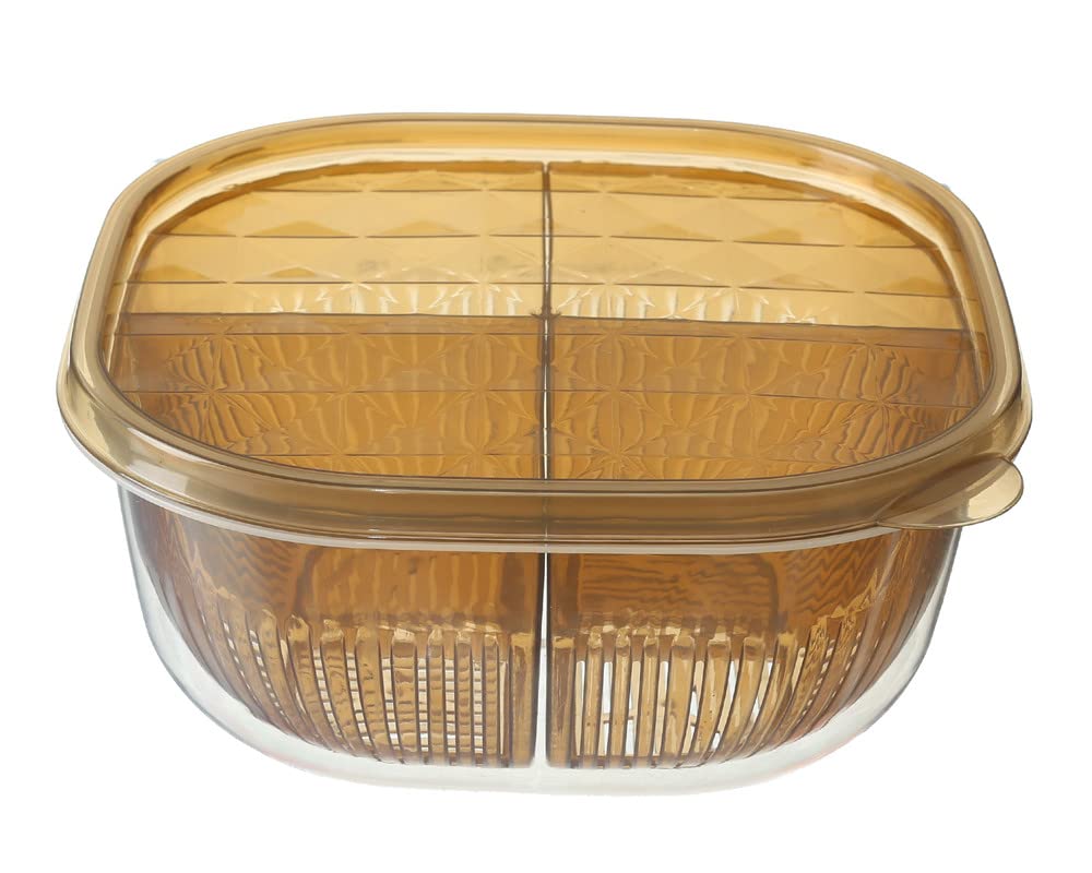 Fruit and vegetable wash can set with leakproof lid - transparent yellow dod-62