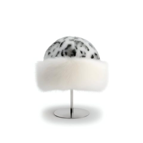 Fuzzy Beanie - Leopard Print Y2K Emo Grunge Faux Fur Hat, Perfect for Streetwear, Casual, and Trendy Coquette Styles, Cool Accessories for Every Fashion Enthusiast