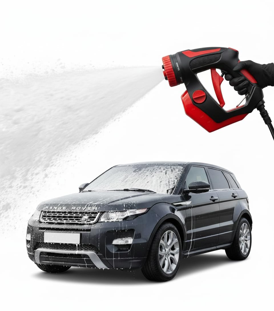 High Pressure Car Wash Gun with Soap Dispenser – 8 Multi-Use Spray Nozzles – Dense Foaming & Deep Cleaning – Fits All Car & Garden Water Hoses