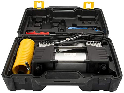2 Cylinder Air Compressor with Toolbox and Flat Tire Set