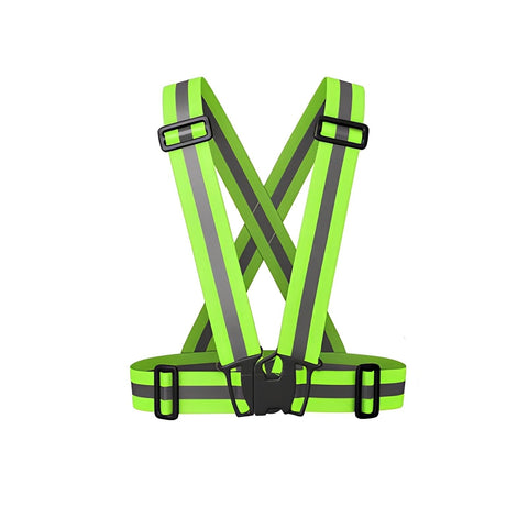 AspidaWorks® Reflective Safety Vest, Hi-Vis Fluorescent Green, Adjustable Strap