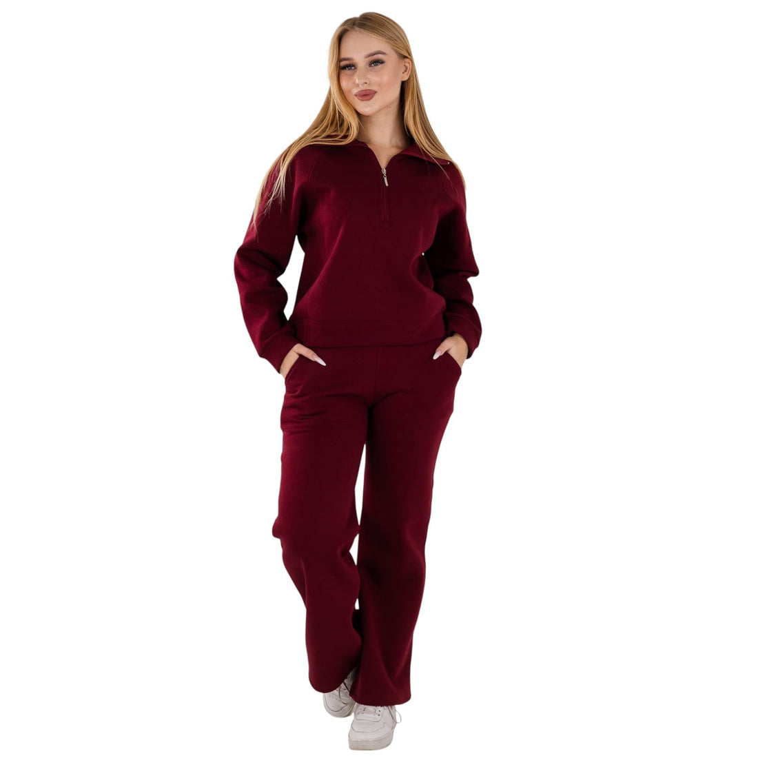 ZECOTEX Women’s Melton Tracksuit Set – Winter Pajama & Casual Outdoor Suit | بيجامة حريمي ميلتون شتوي + ترك سوت خروج