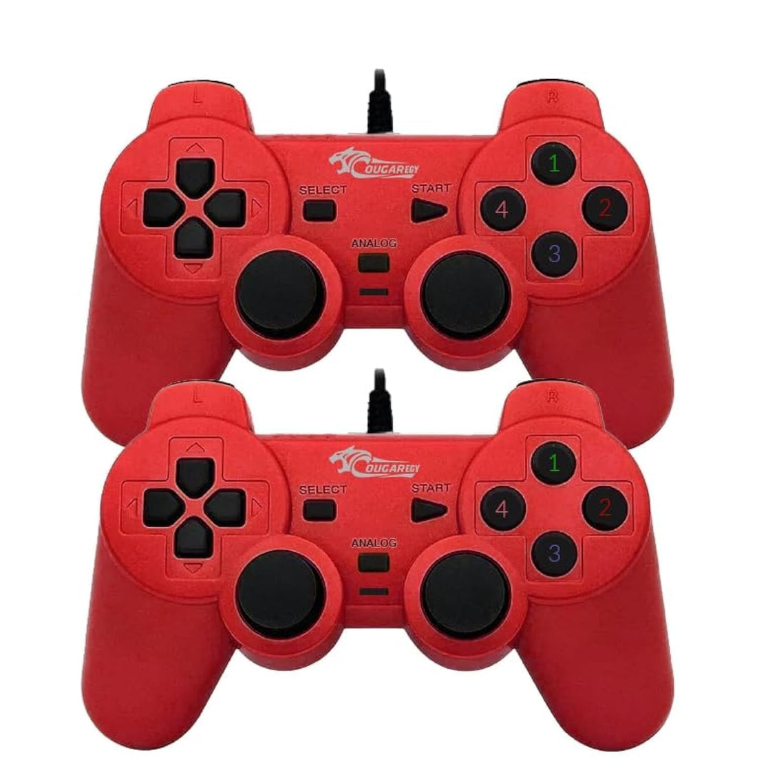 USB Wired Double Controller Gamepad (2082) For Pc And Laptop (red)
