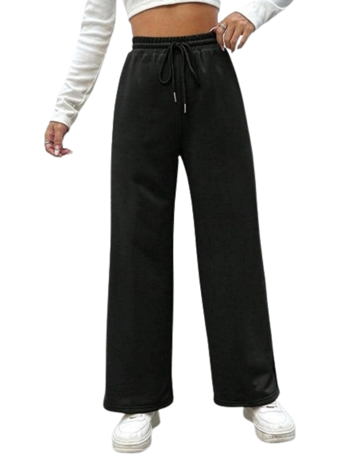 Women's and Girls' High-Waist Wide-Leg Sweatpants - Soft Melton Fabric - Comfortable for Home, Sports, or Walking - New Design for Greater Comfort by Meza