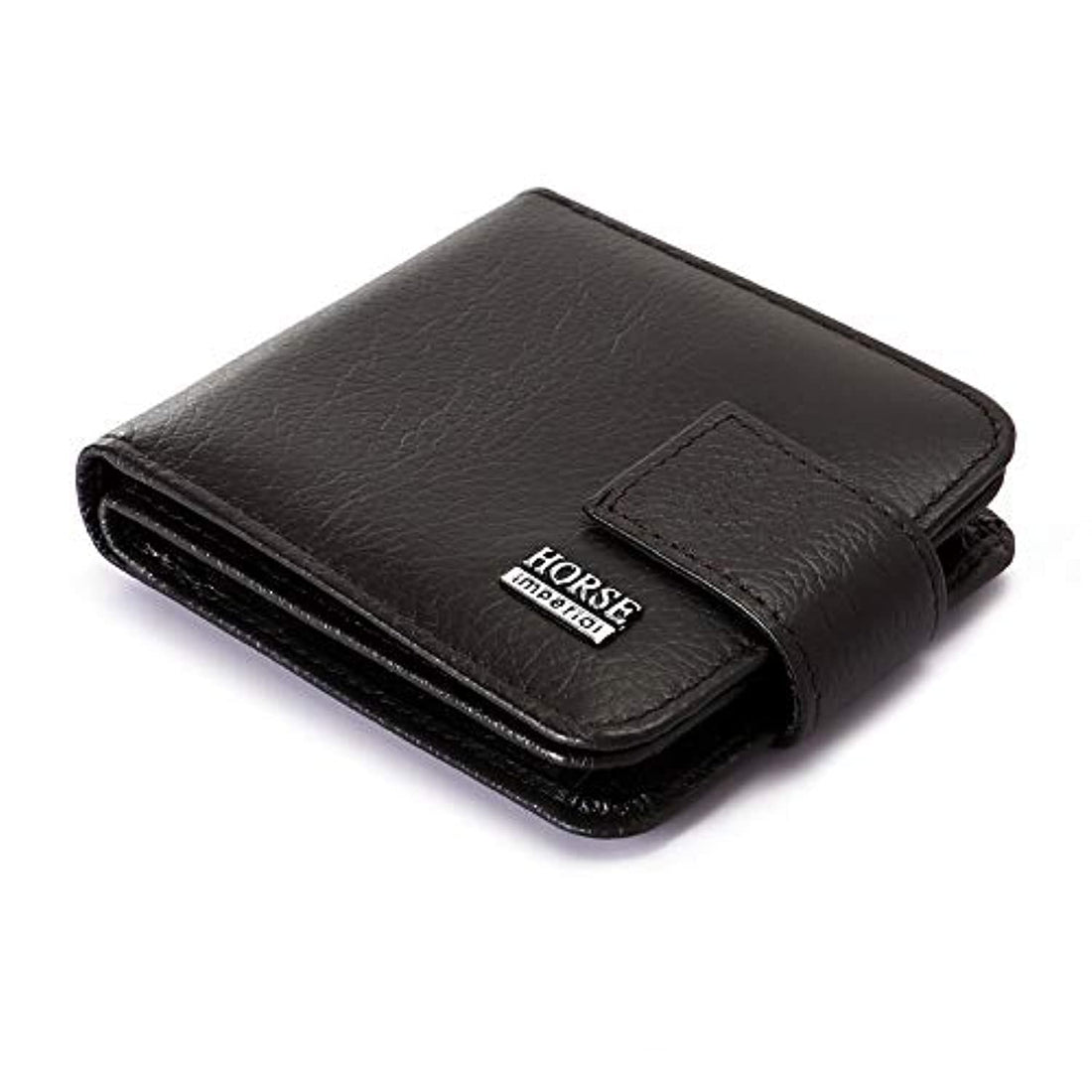 Leather Wallet Black Hasp And Button