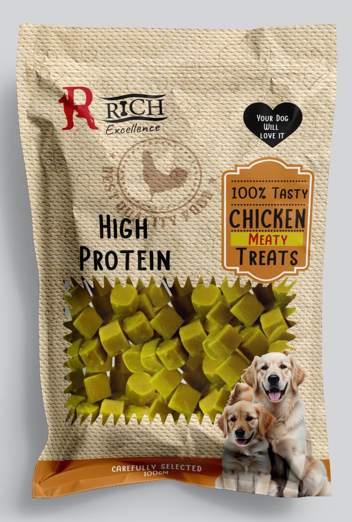 Rich Excellence Premium Dog Treats Variety Pack, Beef for Strength and Immunity, Liver with B12 and Vital Protein, Duck for Lean Protein, 100% Natural Meaty Training Treats (Chicken)