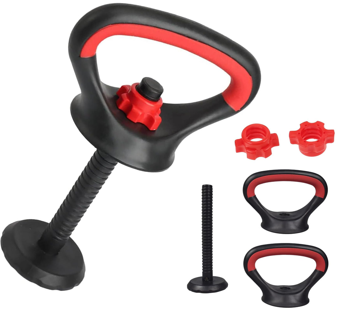 2-in-1 Adjustable Kettlebell Handles Set Dumbbell to Kettlebell Converter with Push-Up Stand for Strength Training