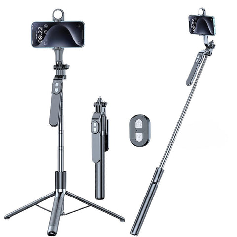 Selfie Stick Tripod 170CM with Wireless Remote, Cellphone Selfie Stick Tripod with LED Fill Light, for iPhone 15/14/14 pro/13/13 Pro/12/11/11 Pro/XS Max/XS/XR/X/8/7 and Android Smartphone (P9 LED)