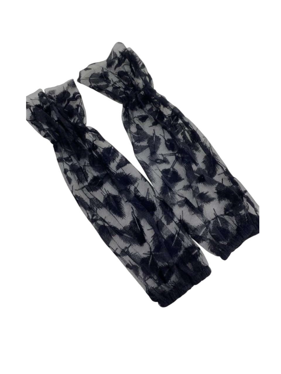 Women's Black Sheer Mesh Gloves Thin Decorated Evening Party Accessories Classic Costume, One Size