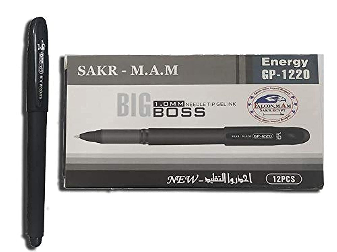 Big Boss Gel Pen, Pack of 12 Pieces - Black