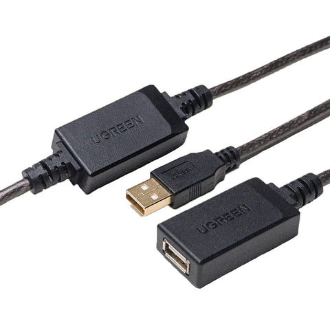 UGREEN 15m USB 2.0 Type A Male to Female Active Extension Cable with chipset for Printer Oculus Rift HTC Vive Xbox Kinect Playstation Camera Webcam USB Headset Security Camera etc. (10323)