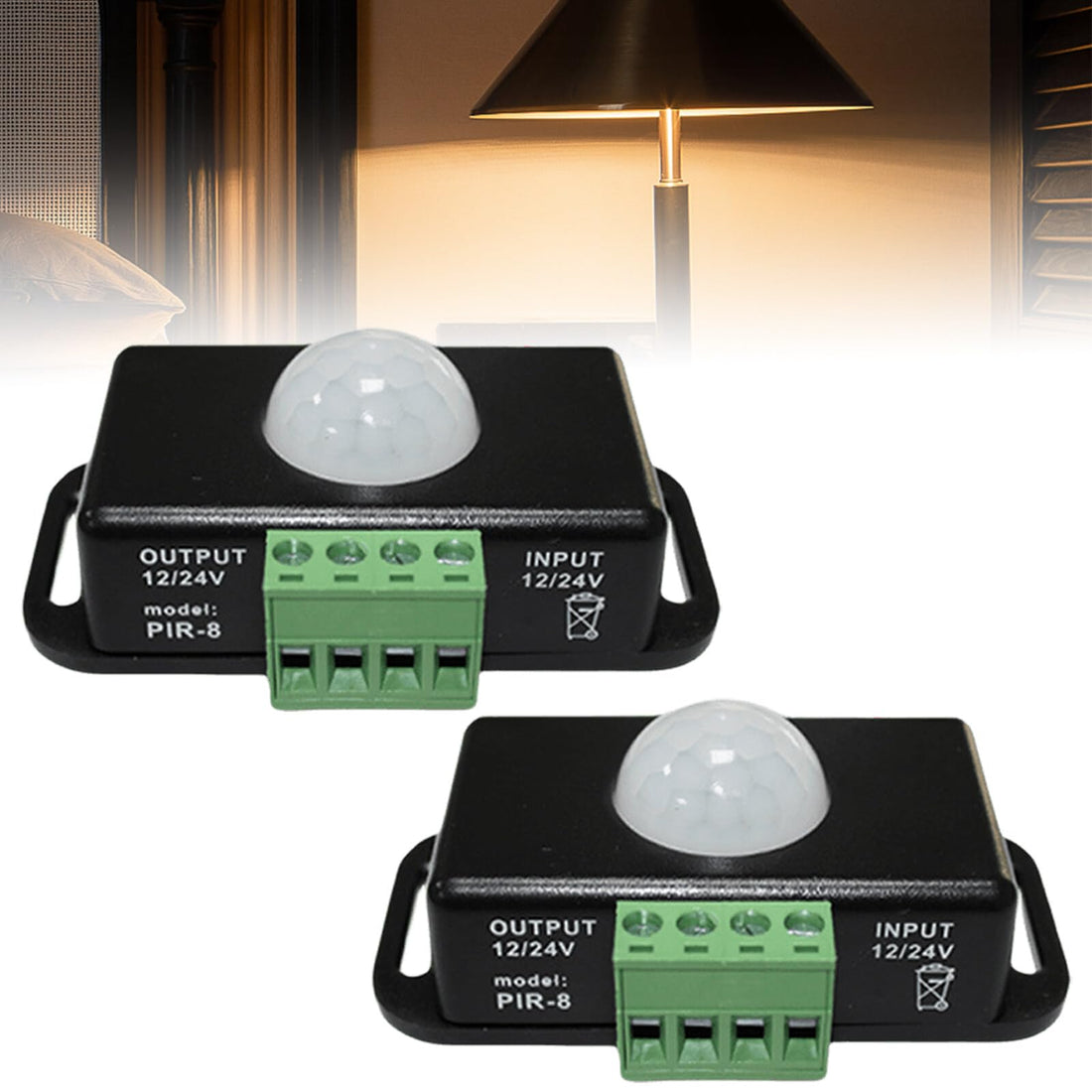 2 x Body Infrared PIR Sensor, DC 12 V 24 V Infrared Sensor Switch Automatic with Motion Sensor, LED Motion Sensor Motion Sensor Switch for LED Strips/Bulbs